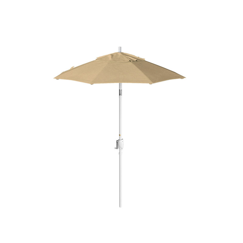 Parasol de marché Cataleya, Toile Sunbrella® beige antique, Blanc mat