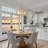 4-Light Farmhouse Drum Gold Metal Candle Kitchen Pendant for Dining Room UL listed