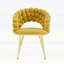 Ensemble de 2 chaises de salle à manger en velours à bulles avec dossier rembourré et pieds en métal doré, chaises d'appoint modernes et rembourrées pour différents styles d'intérieur