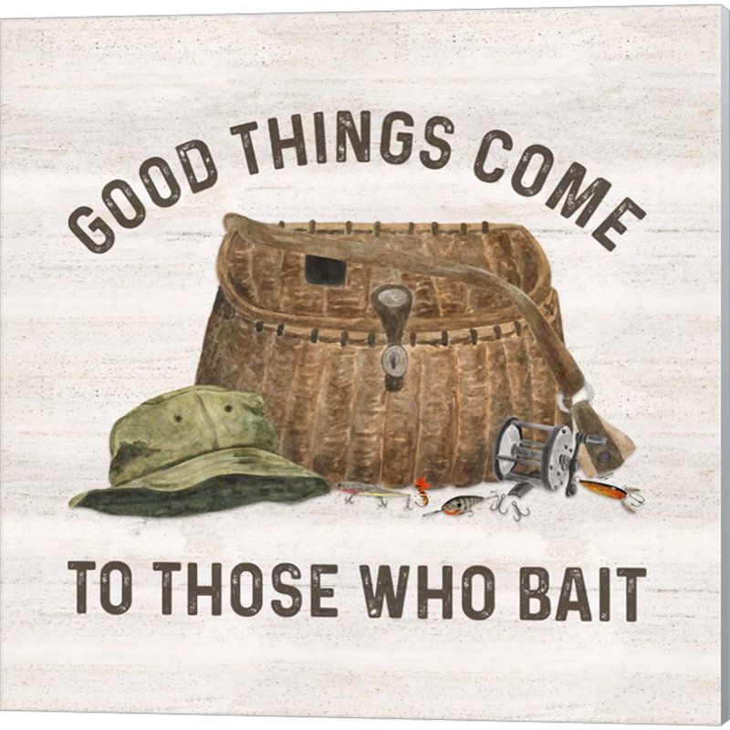 «Less Talk More Fishing» par Tara Reed, art sur toile (ensemble de 4)
