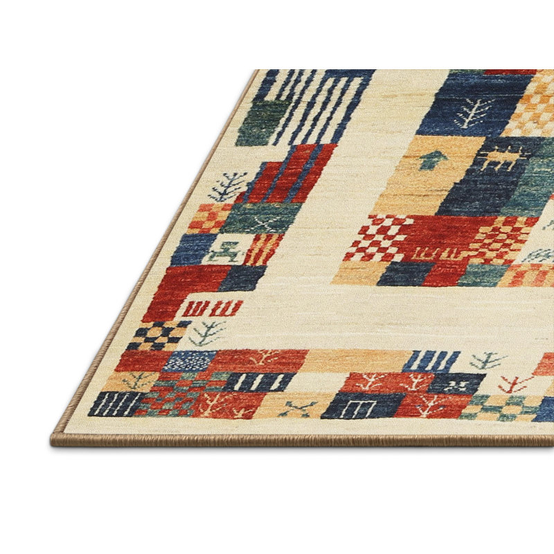 Tapis contemporain beige / brun / gris, Rectangle 5 pi x 7 pi