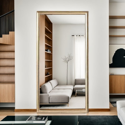 Grand miroir de plancher 32 * 70 pouces avec cadre en bois solide