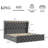 LED Bed Frame With Charging Station And 4 Storage Drawers, Velvet Upholstered Platform Bed Frame With Wingback Headboard, Button Tufted/No Box Spring Needed/Grey-430401441