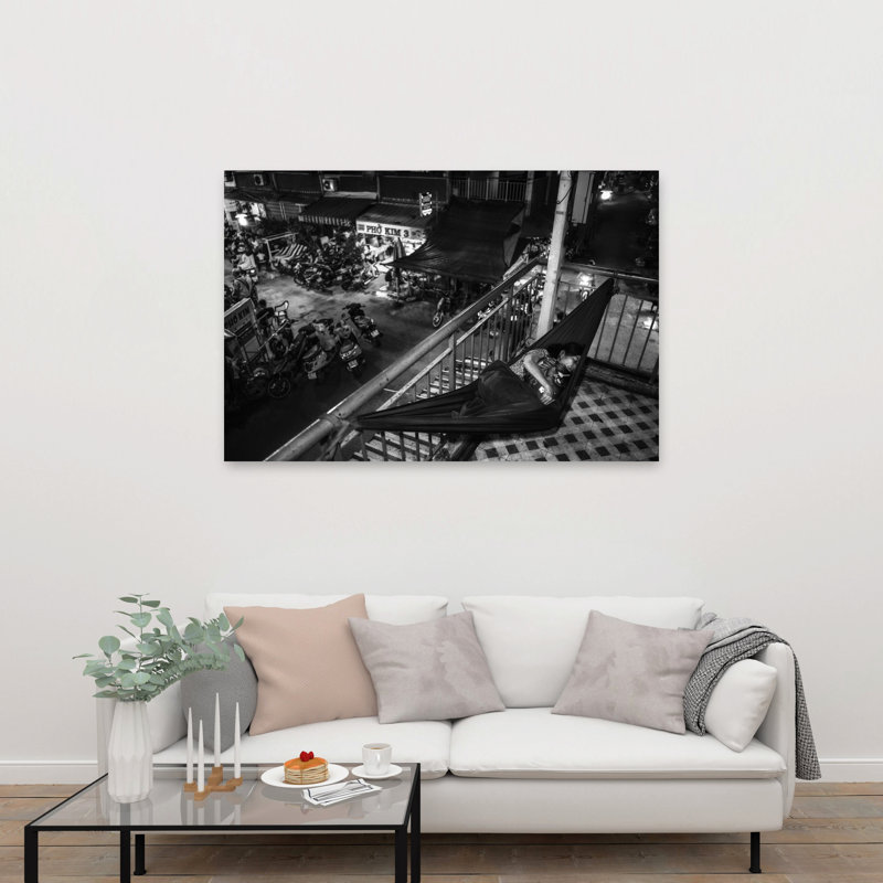 «Serene Sleep City Night Abstract Contemporary City Architecture», reproduction d'art mural, 40" H x 60" W