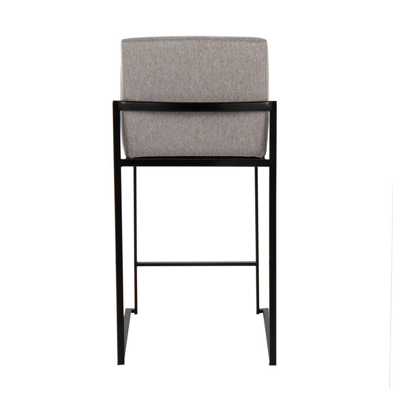 Contemporary Counter Stool, Siège gris / cadre noir, 3