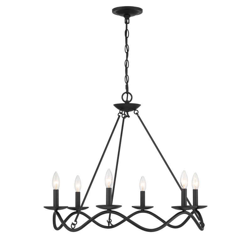 Lustre 6 lumières noir mat Moayad, Noir mat