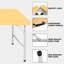 Table pliable jaune de 4 pi, fonction intérieure et extérieure, poids maximal de 135 kg, table pliante compacte à utiliser, design, capacité, plateau texturé