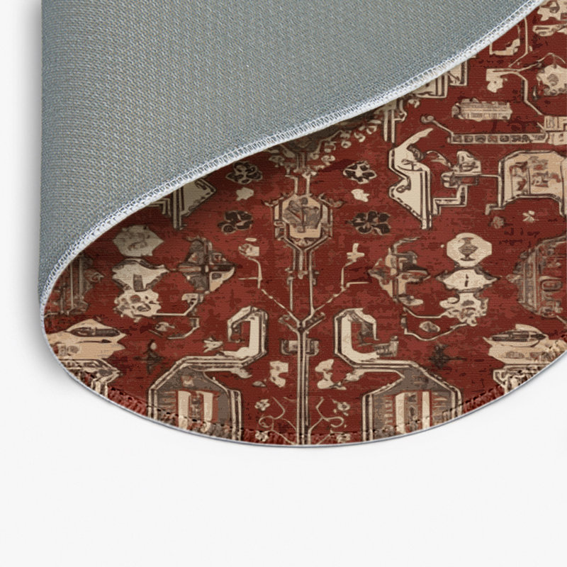 Tapis d'intérieur et d'extérieur brun Persian, Rond 5 pi