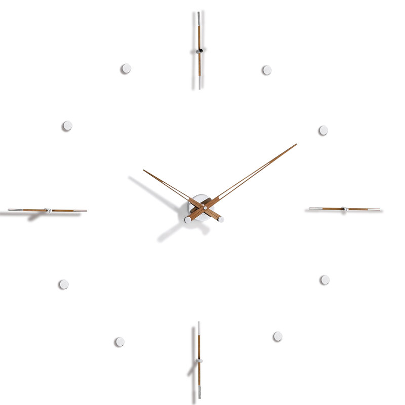 Oversized White Lacquered Minimalist Wall Clock