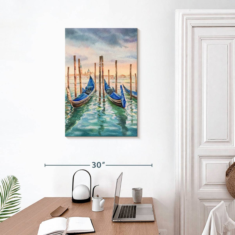 Mehar Gondolas In Venice Canal, 30" H x 20" W