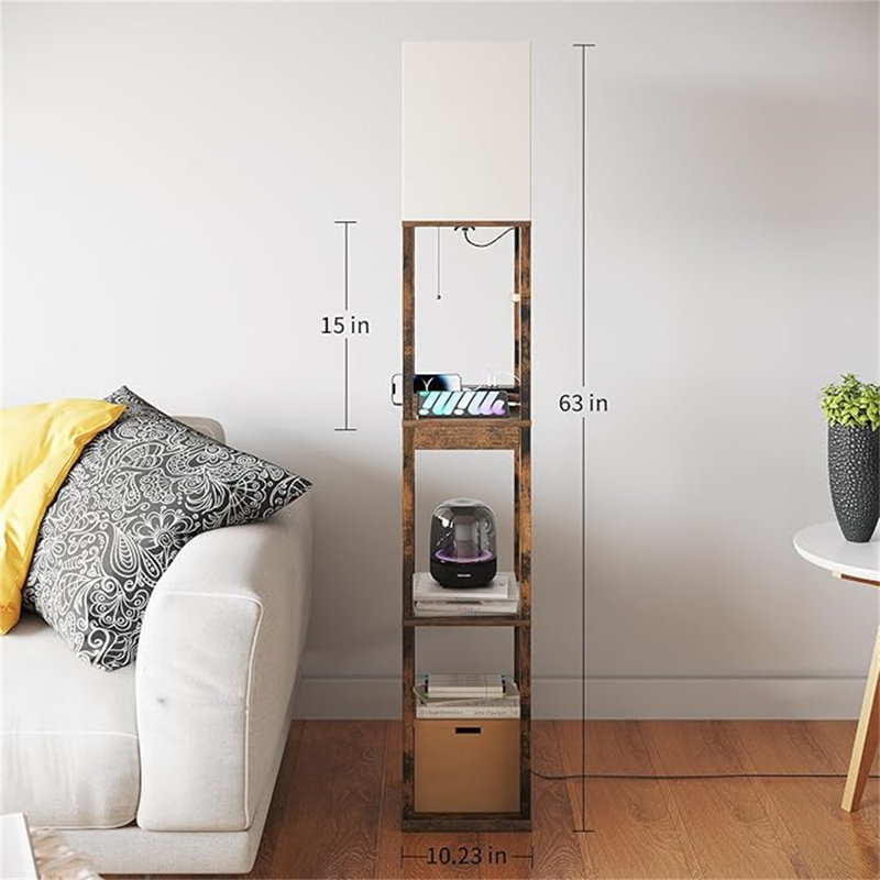 Modern Dimmable Solid Wood Standing Lamp
