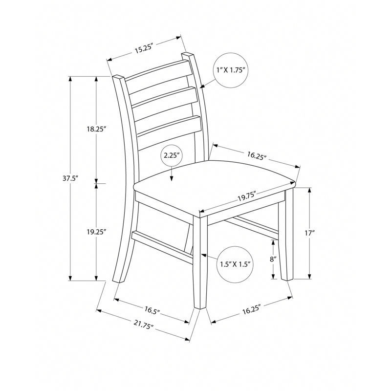 Ensemble de 2 chaises de salle à manger rembourrées pour la cuisine et la salle à manger