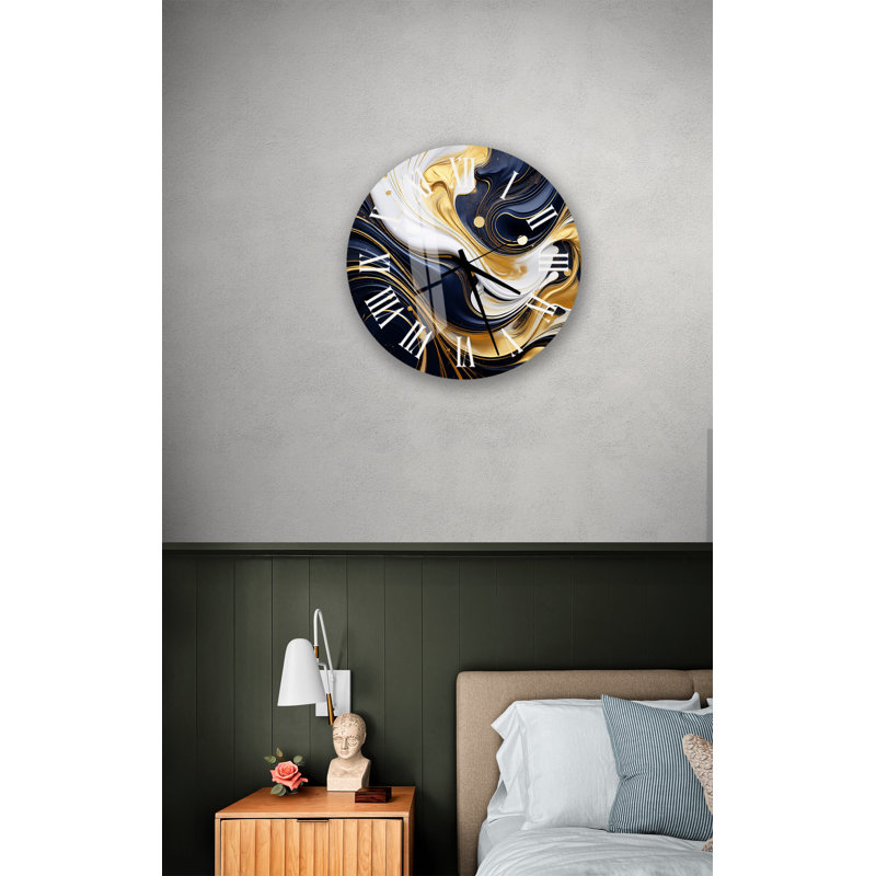 Horloge murale en verre trempé, Blanc