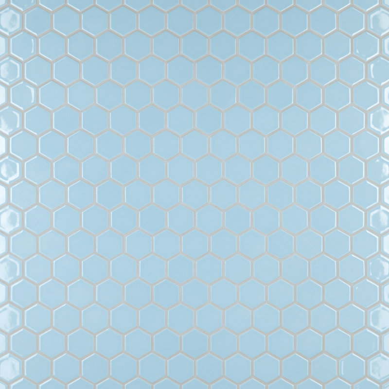 Carreau de mosaïque en porcelaine pour plancher et mur Hex 10-7 / 8 "x 12-5 / 8" Hudson, Bleu cachemire