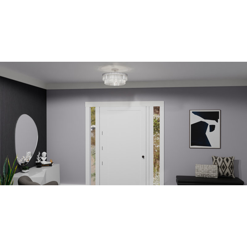 Plafonnier semi-encastré 4 lumières Starlight, Nickel brossé