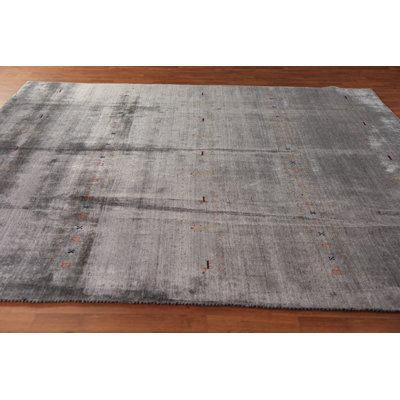 Silver Gray Gabbeh Oriental Area Rug