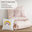 Ensembles de literie luxueux en jacquard de coton, conception à pompons roses pour lit double / grand