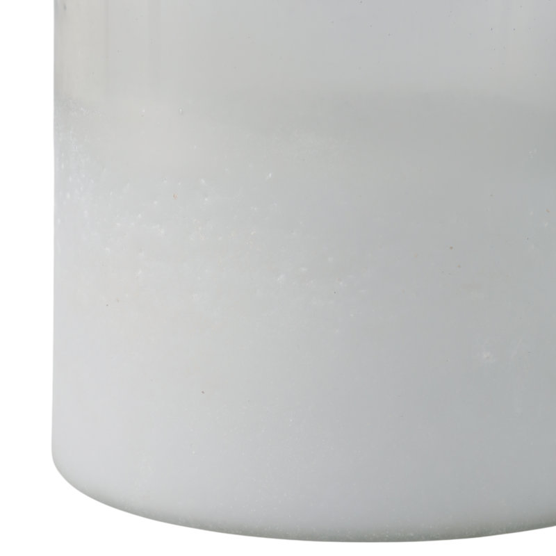 Decorative Round Hurricane Candle Holder with Frosted Bottom Style - Modern Glass Pillar Candlestick Holder for Tabletop Accent - Clear & Frost