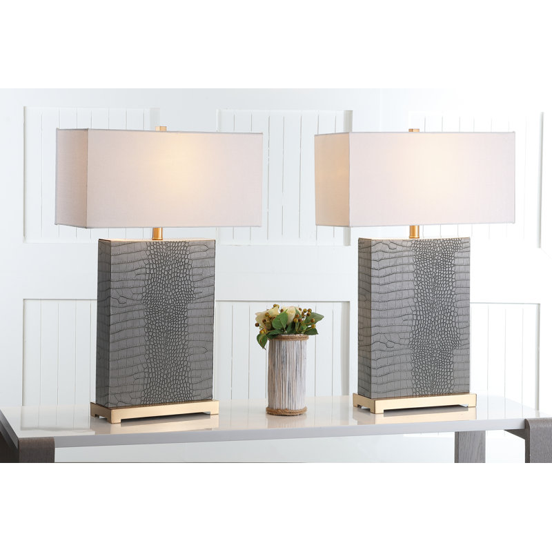 Angelinea Metal Table Lamp, Grey