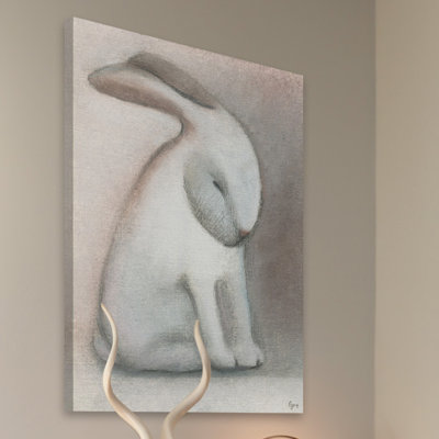 « lapin reflexion », reproduction d’art sur toile tendue
