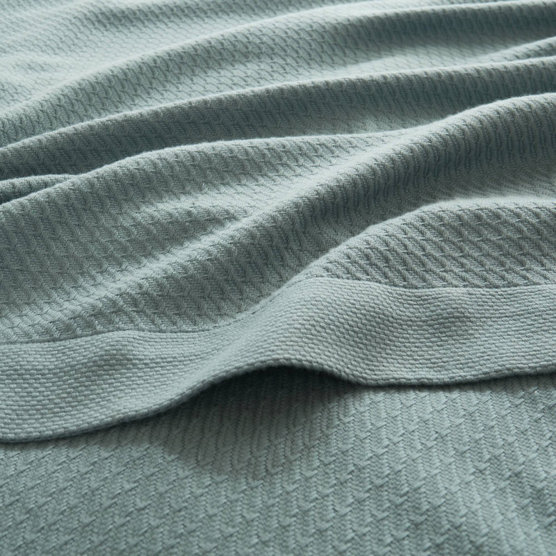 Couverture 100% coton égyptien certifié, Double / grand, Sarcelle