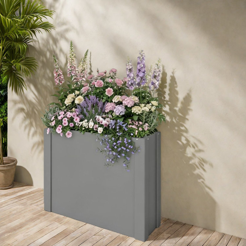 Jardinières en acier durable, conception surélevée moderne pour espaces extérieurs