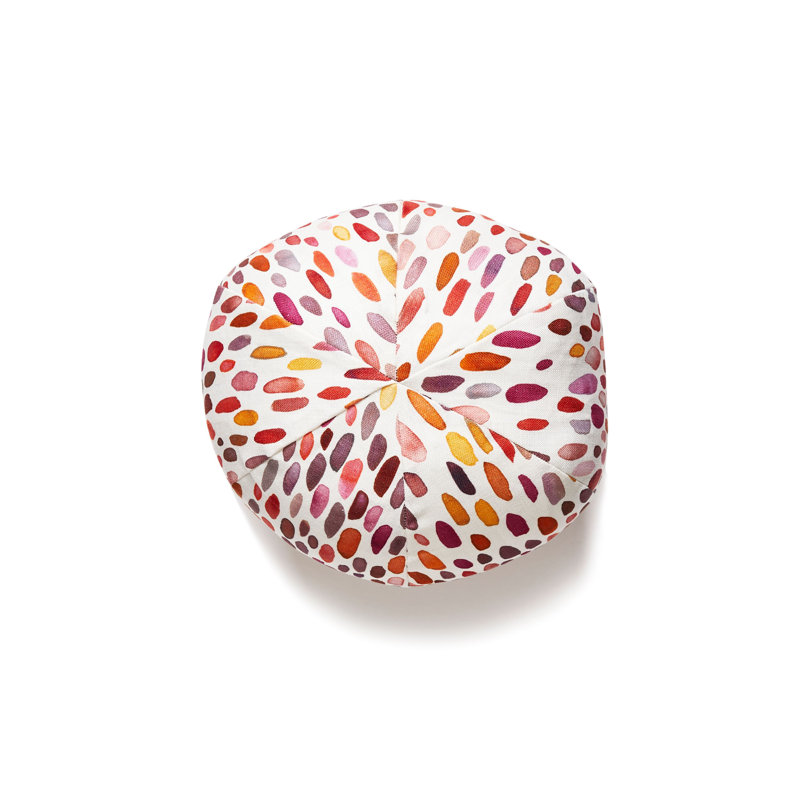 Jamboree Linen Circular Pillow Cover & Insert, Wild Berry