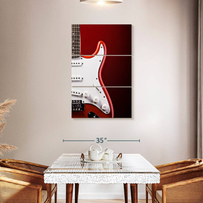 Abarca, guitare électrique moderne sur fond rouge
