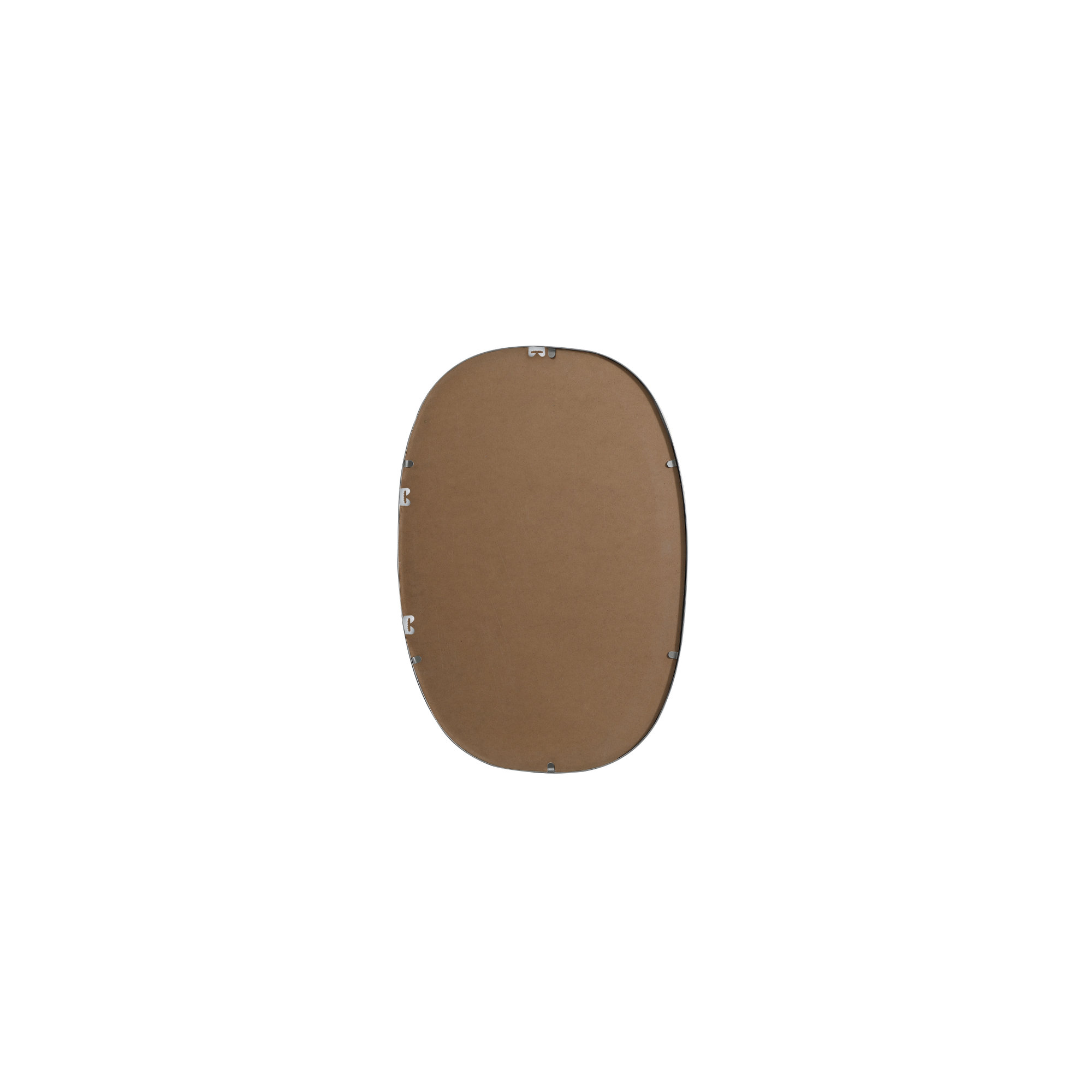 Sabine Metal Curved Oval Wall Mirror, Silver, 30" x 20"