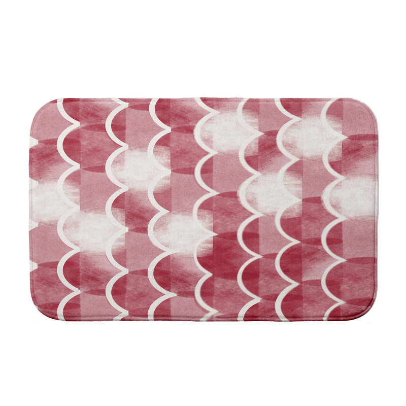 Tapis de bain Lenihan, l 17 po x L 24 po, Rouge