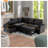 Velvet L-Shaped Sectional Left Hand Facing-1512186626