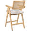 Upholstered Counter Stool with Solid Wood Frame