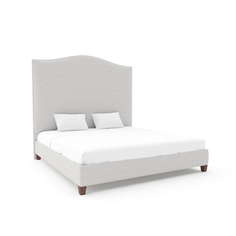 Guilford Bed With 9" Rails, Queen, Espresso, Posh Life Performance Velvet Dove