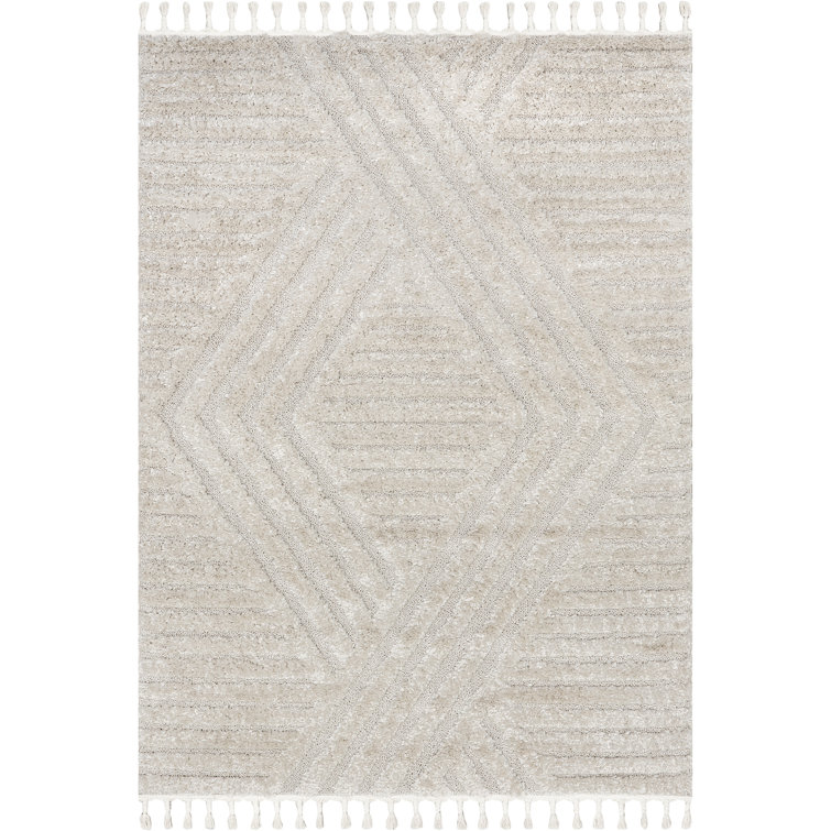 Risette Geometric Shag Tassel Area Rug