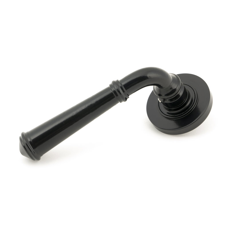 Regency Lever on Rose Set (Plain), Black