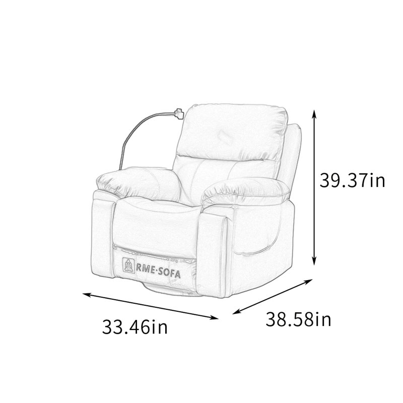 Modern Functional Single Recliner with Phone Stand