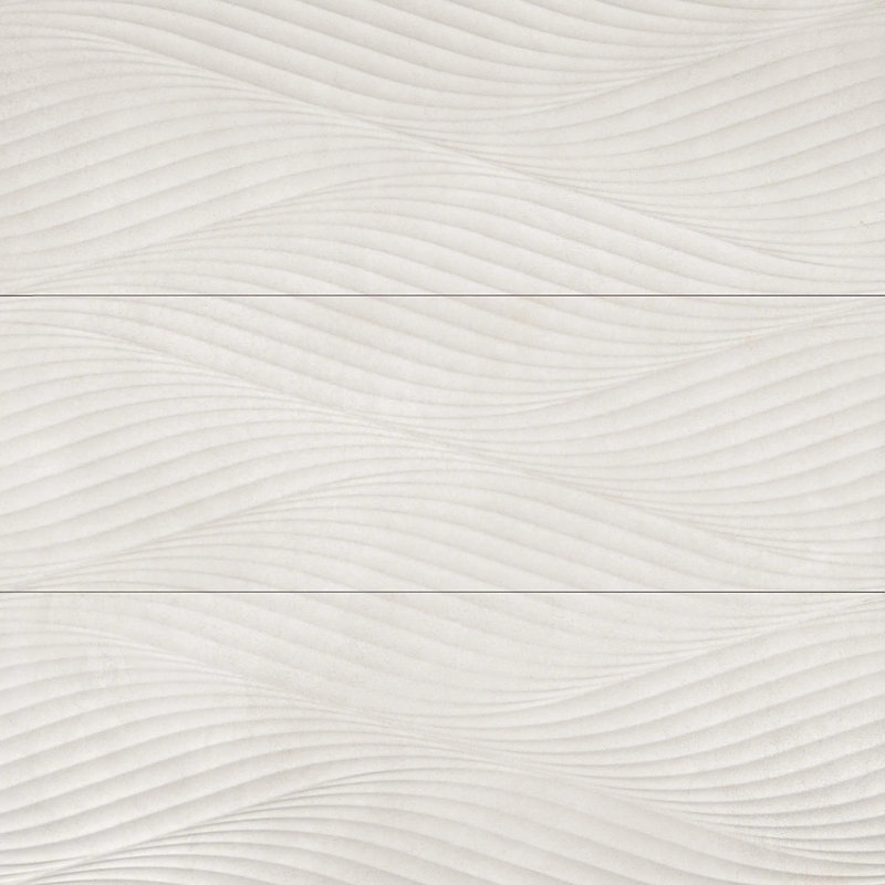 Donna 13" x 40" Matte Wave Deco Ceramic Tile in Sand