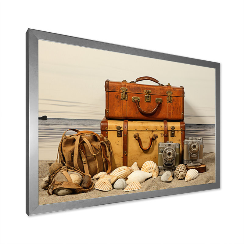 Alexsi Beach Travels Collage III sur toile, H 12 po x l 20 po x P 1 po, Cadre photo argenté