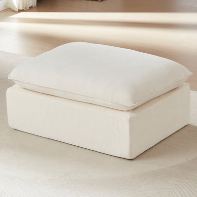 Upholstered Chenille Ottoman, No Assembly Needed, Matches Compression Cloud Sectional Collection