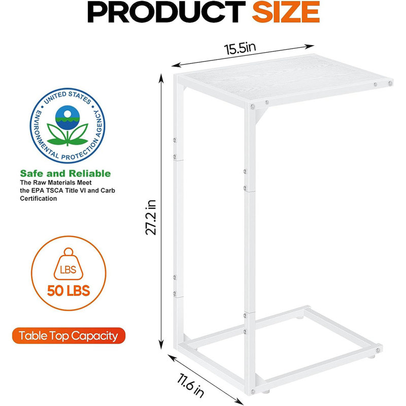 End Table Set, White, White