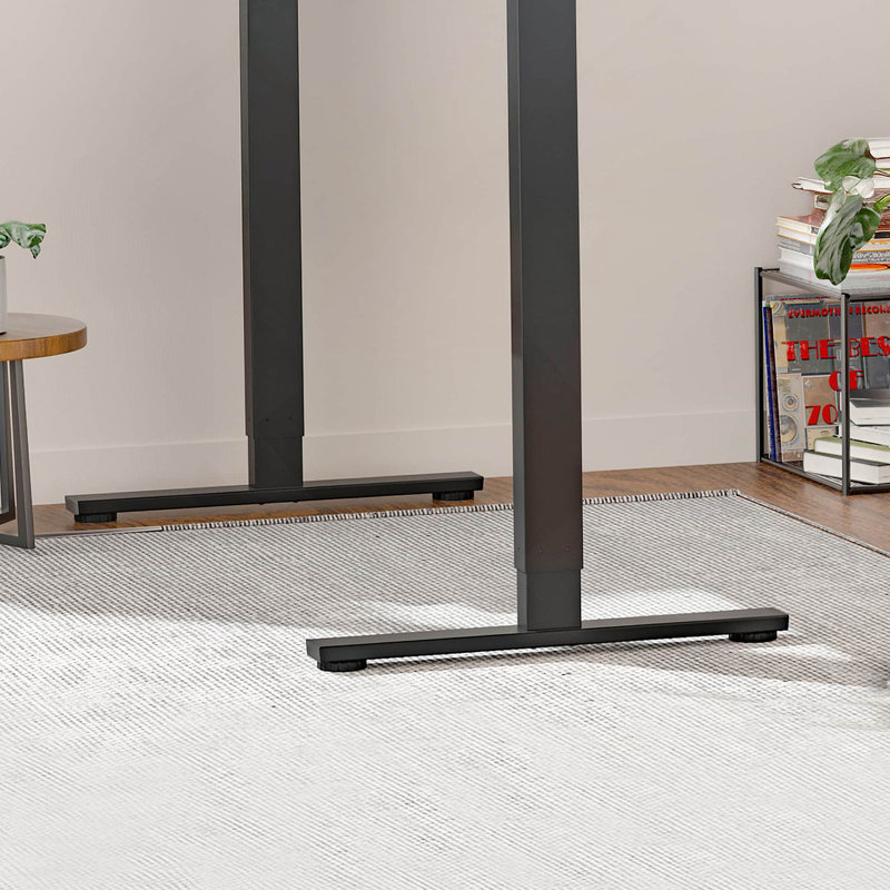 Bureau électrique debout à hauteur réglable, Noir / Noir, H 28,15 po x l 55,12 po x P 27,56 po