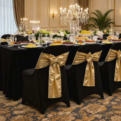 Ensemble de housses de chaises extensibles en spandex, housses de salle à manger et de banquet infroissables