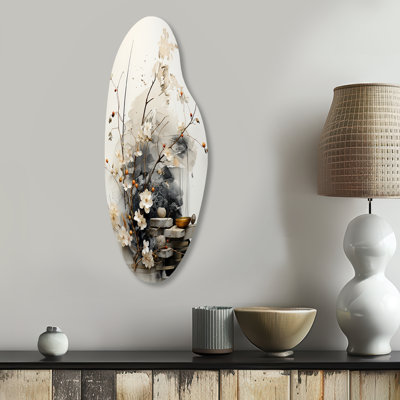 Goble - Asian Art Curved Shape Assymterical Metal Wall Art
