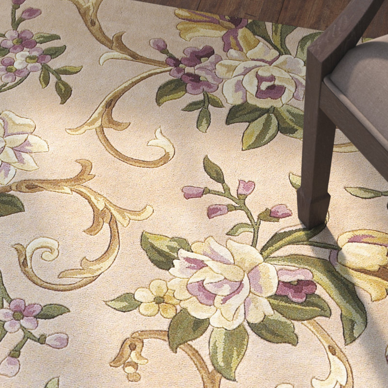 Veronique Wool Floral Indoor Rug, Round 5'6"