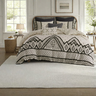 Modern-boho Bedding Sets, Cotton & Flax Blend, King/cal King, Machine Washable