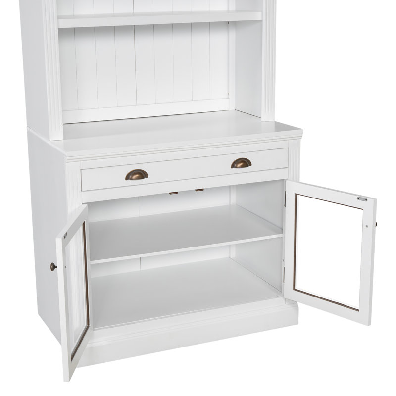 Bibliothèque française moderne 83,3 "H, bibliothèque standard, Blanc