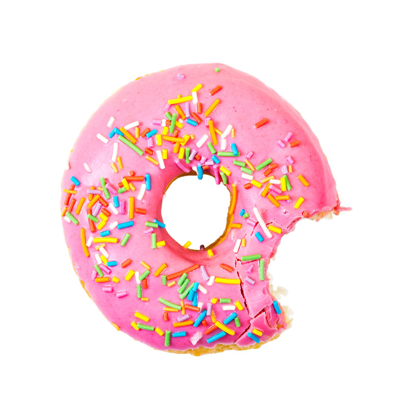 Bitten Strawberry Donut - Wrapped Canvas Print, 76cm H x 76cm W