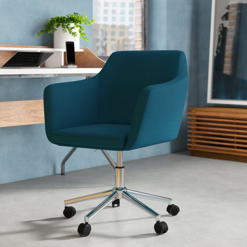 Chaise de bureau Noell, Velours colvert
