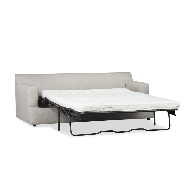 Canapé-lit rembourré sur mesure 84 po Cleo, Tissu natté turbo cendre