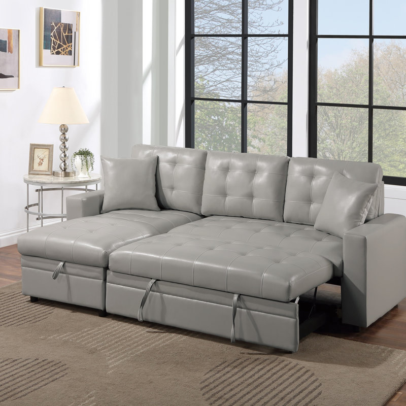 Canapé modulaire en similicuir convertible